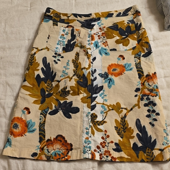 Etro Orange A-Line Knee-Length Skirt with Slit - Picture 4 of 14